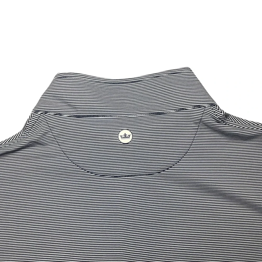 Peter Millar Quarter Zip Pullover Mens XXL Navy White Striped Performance B Logo - Picture 4 of 9